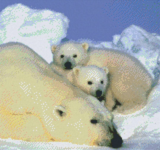 Polar Bear Twelve [12] Baseplate PixelHobby Mini-mosaic Art Kits